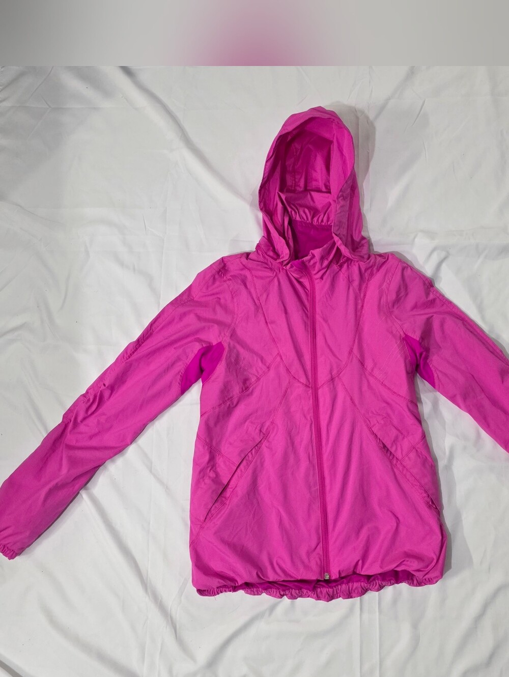 LULULEMON Athletica Women's Run Hustle Jacket In Pink Micro Stripe Hooded